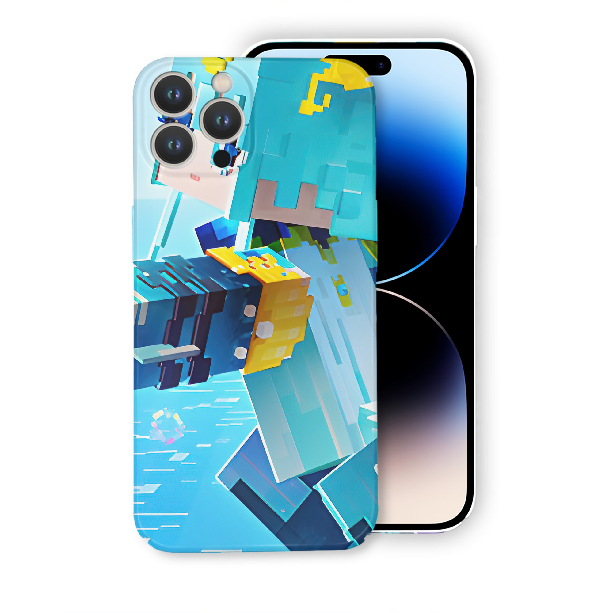 （画像用） マインクラフト ブロックの世界 Minecraft MC Block world 【iPhone 14シリーズ対応】ハードケース